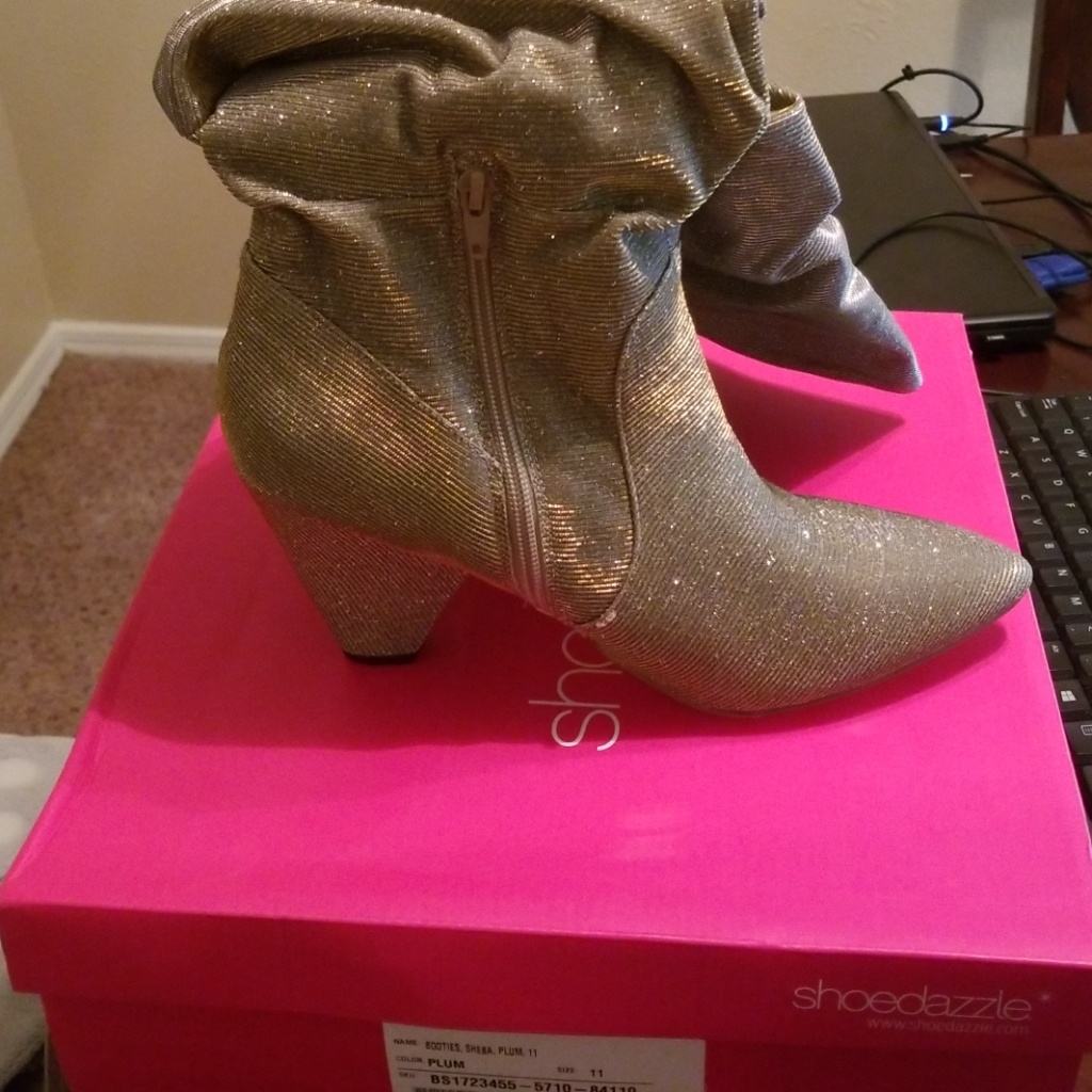 Dazzle Shoe Champagne Dazzle Shimmery Knee Boots